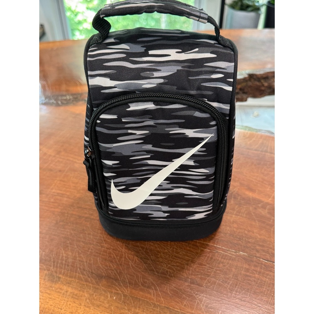 Nike Fuel Pack Lunch Bag Camo Black Gray Swoosh Insulated Cooler Box Tote